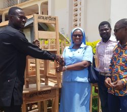 THE ASUTIFI NORTH DISTRICT ASSEMBLY DONATED TABLES AND CHAIRS TO THE OLA SHS